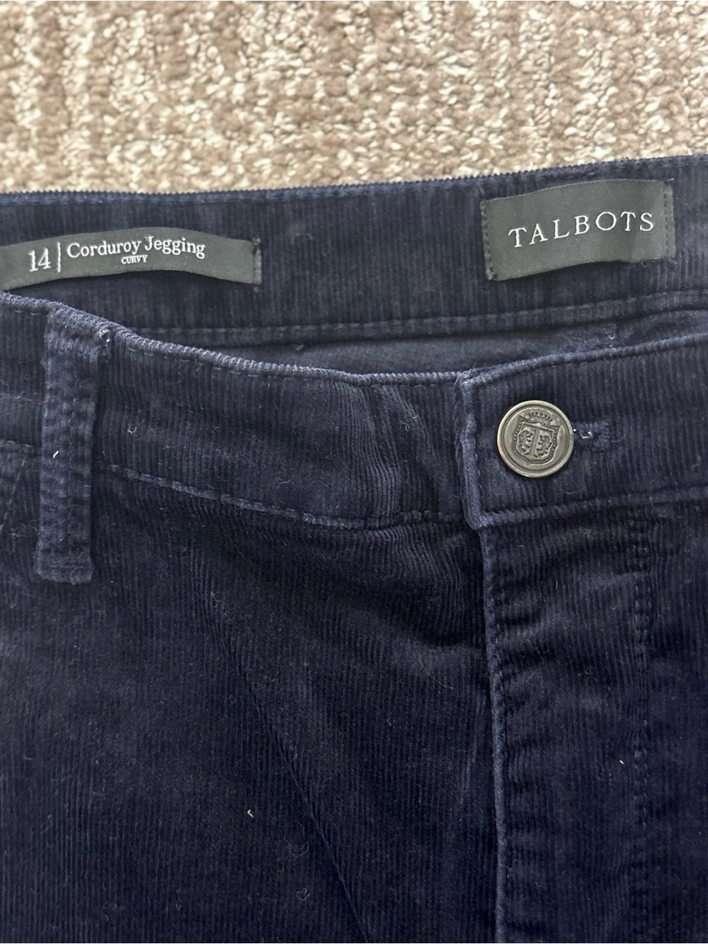 Talbots Curvy Fit Corduroy Jegging - Navy Blue | Size 14 - Picture 3 of 14